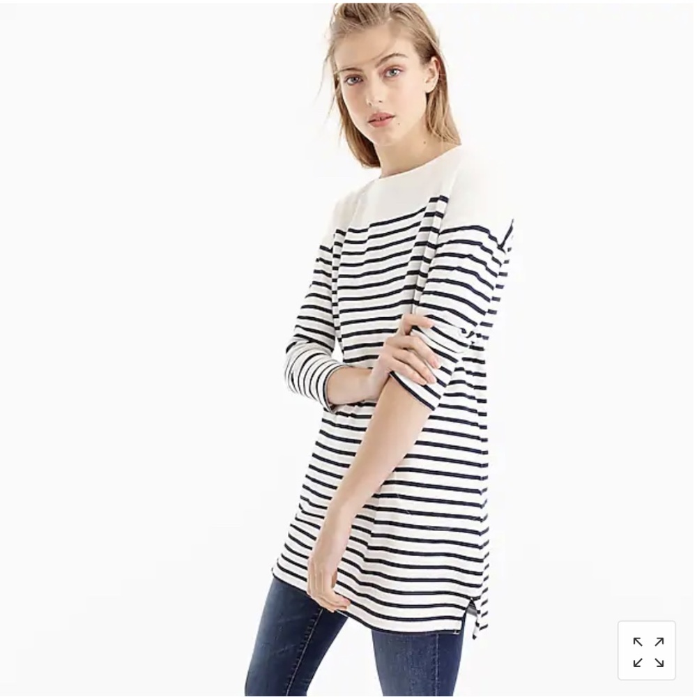 J Crew Boatneck Striped Tunic Sweater Dress